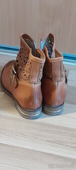 Kotnikové čižmy, kožené, veľ. 37 - 3
