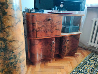 Art Deco Jedáleň, Orechová korenica 30-40 roky, nádherný. - 3