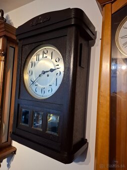 Predám funkčné starožitné nástenné hodiny JUNGHANS Artdeco p - 3