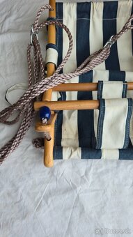 Hojdačka Leq fumiko - detská, tkanina/drevo, modrá - 3