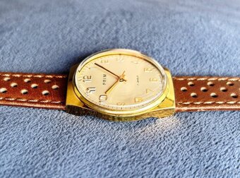 Československé mechanické vintage retro hodinky PRIM Zlaté z - 3