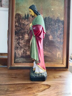 Kristus starožitná sádrová kolorovaná socha - 3