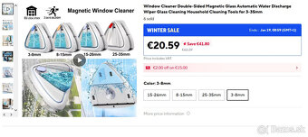 Predám magnetický čistič okien 3-8mm - 3
