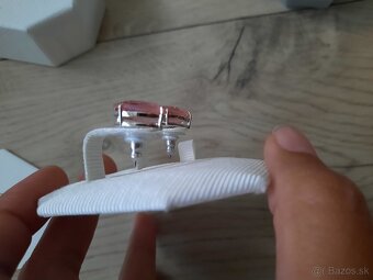 Swarovski krasne nausnice ruzove kvapky - 3