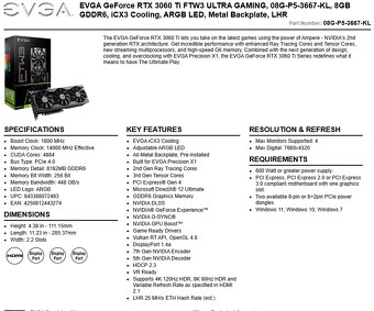 Evga 3060 Ti ftv3 - 3