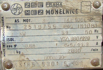 Elektrický 3 fázový ,3 KW asynchronný motor 1AF 100L-8 - 3