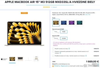 MacBook Air 15" Apple M3, 16GB RAM, 512 disk - 3