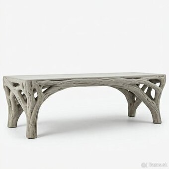 Záhradné betónové posedenie v imitácii dreva - 3