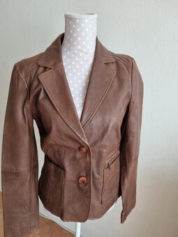 nové hnedé kožené sako Comma v. 38 - 3