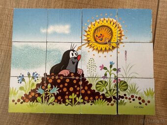 Drevené kocky Krtko (Dino) – 12 ks - 3