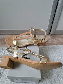 Béžovo-zlaté sandále - 3