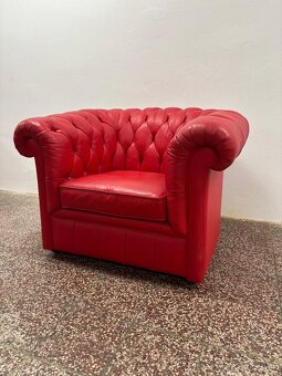 CHESTERFIELD ŠTÝL,KOŽENÁ SEDAČKA NEROZŤAHOVACIA 2+1+TABURET - 3