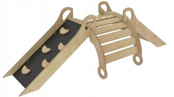 Montessori viacúčelová hojdačka ,preliezka,šmýkačka a tabuľa - 3