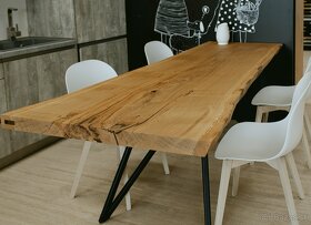 Exkluzívny jedálensky stôl - dubový monolit - 3