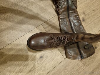 nové kožené hnedé čižmy veľ. 36 - 3