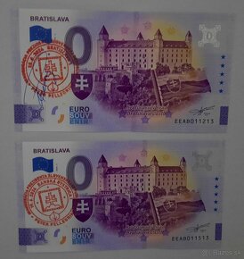 0€ / 0 euro suvenírová bankovka prítlač gold - výmena - 3