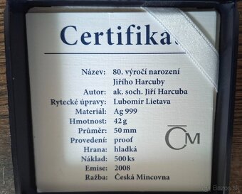 Jiří Harcuba pamätná medaila - 3