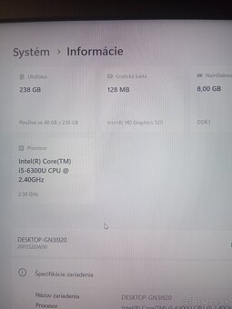 15,6" notebook Lenovo thinkpad L560 / 8GB/256GB TOP stav - 3