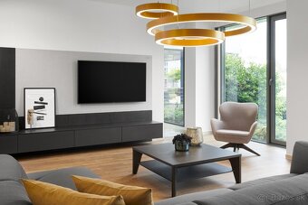 Zostava 3 kruhových zlatých svietidiel, výpredaj z predajne - 3