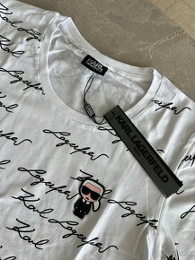 Karl Lagerfeld tričko s nápisom biele - 3