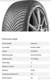 Celoročné pneu Kumho 225/55/R17 2ks - 3