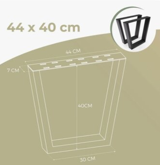 Stolové nohy na konferenčný stolík 44×40 cm Typ "V" 2 ks - 3