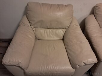 Predám koženú sedačku krémovej farby - 3