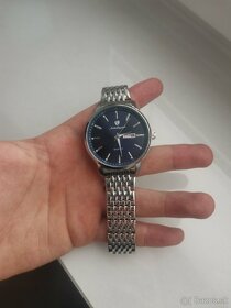 Strieborno - modré pánske hodinky - 3