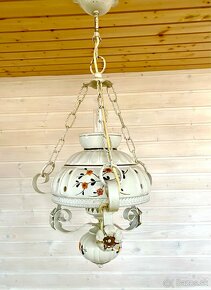 Stará krásná porcelánová lampa ve stylu petrolejky - 3