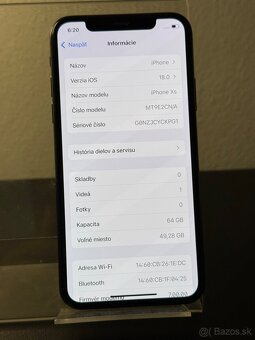 Predám Apple iPhone XS 64GB Black Poškodené zadné sklo - 3