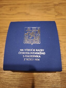 Strieborna medaila 100 vyrocie razby 5 hal 1924 - 3