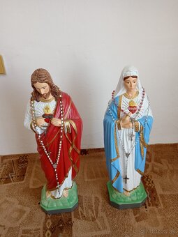 Starožitnosti, veľké keramické sochy svätých - 3