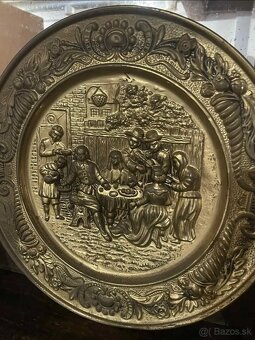dekor tanier, mosadz, priemer 35 cm, - 3