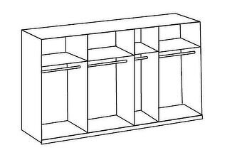 Priestranná šatníkova skriňa - 4 dielna - 3