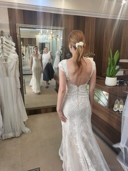Čipkované svadobné šaty Pronovias - 3