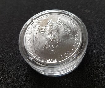 San Marino 1oz 2025 Falcon investicne striebro - 3