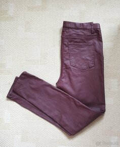 Koženkové bordové nohavice/leginsy - 3