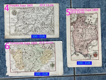 Slovenské župy 200 ročné mapy celá zbierka na predaj - 3