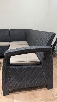 Záhradná relaxačná zostava CORFU II - grafitová/sivá so stol - 3