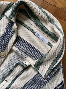 Zara, Pánska pletená bunda, prechodná overshirt - 3