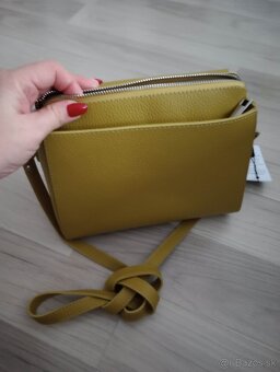 Dámska horčicová kožená kabelka - 3