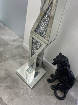 Zrkadlová stojanová lampa s krištáľmi glamour PREMIUM - 3