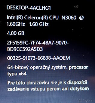 Predám plne funkčný notebook HP - 3