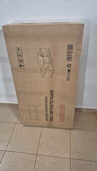Konferenčný stolík so zásuvkou, biely vysoký lesk s LED 100x - 3