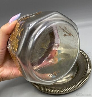 Sklenená dóza s kovovým tanierikom - 3