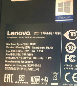 Lenovo ThinkPad M920q i5/8gb/256ssd/Win 11 PRO/Top stav - 3