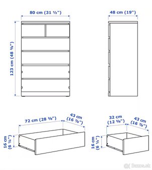 Predám IKEA komodu MALM - 3