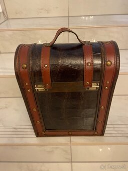 Box na víno,drevo koža - 3