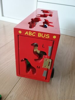 Drevené auto skladačka puzzle zvieratká - 3