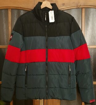 Nová pánska bunda Superdry čierna/zelená/červená veľkosť M - 3